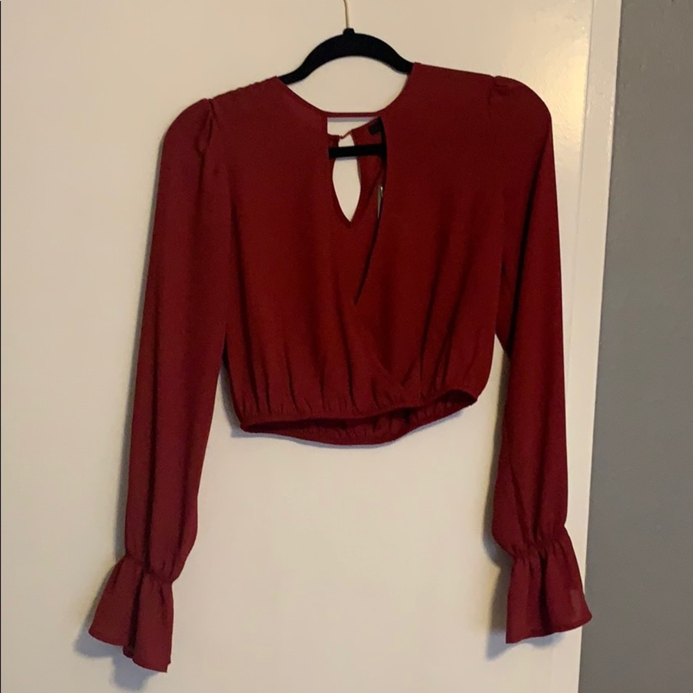 Burgundy woven top